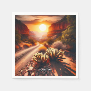 Serviette En Papier Coucher de soleil du désert d'Imaginaire mignon