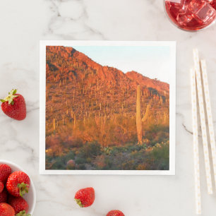 Serviette En Papier Coucher de soleil du parc national du Saguaro