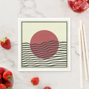 Serviette En Papier Coucher de soleil du style Bauhaus