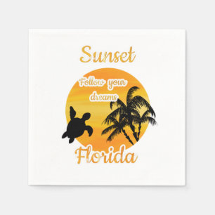 Serviette En Papier Coucher de soleil mignon en Floride