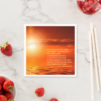 Serviette En Papier Coucher de soleil Orange Golden Sky Mer d'inspirat