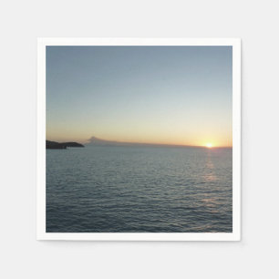 Serviette En Papier Coucher de soleil sur la mer de l'île Antigua II