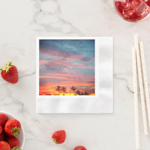 Serviette En Papier Coucher de soleil tropical