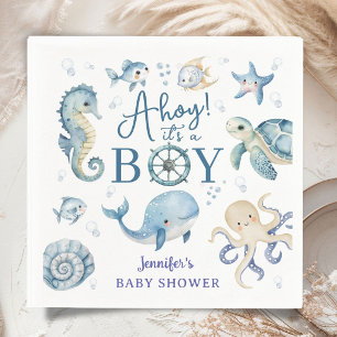 Serviette En Papier Coucou C'est Un Garçon Baby Shower Thème Marin