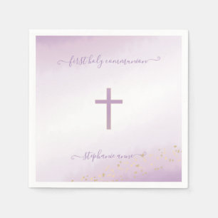 Serviette En Papier Couleur d'aquarelle croisée communion