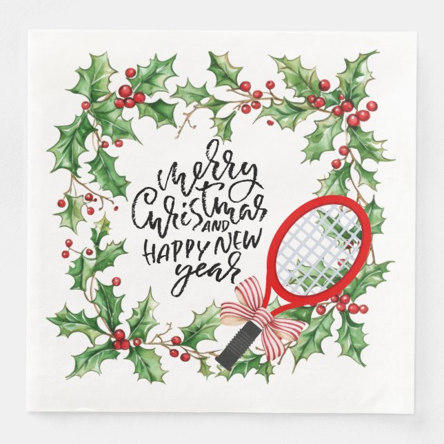 Serviette En Papier Couleur de l'eau du Joueur de Noël et du Nouvel An (Devant)