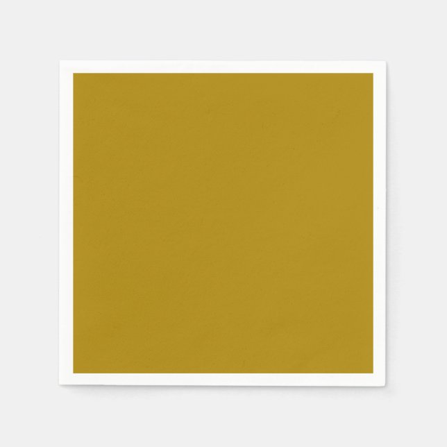 Serviette En Papier Couleur jaune moutarde solide | Hex# AC8400 (Devant)