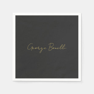Serviette En Papier Couleur or gris classique Personnaliser personnell