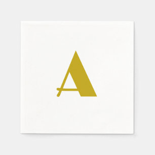 Serviette En Papier Couleur or Personnalisé Monogramme Lettre initiale