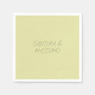 Serviette En Papier Couleur pastel personnalisée nom minimaliste perso