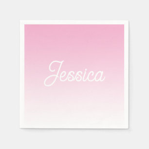 Serviette En Papier Couleur rose clair ombrée (modifiable) et votre te