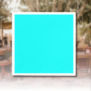 Serviette En Papier Couleur solide bleu néon Classique