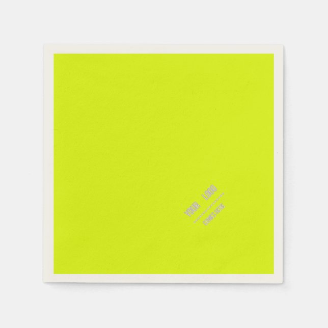 Serviette En Papier couleur solide jaune néon - ajouter le logo (Devant)
