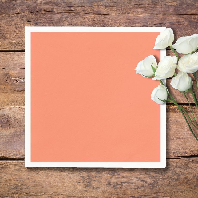 Serviette En Papier Couleur solide rose saumon | Couleur tendance (Créateur téléchargé)