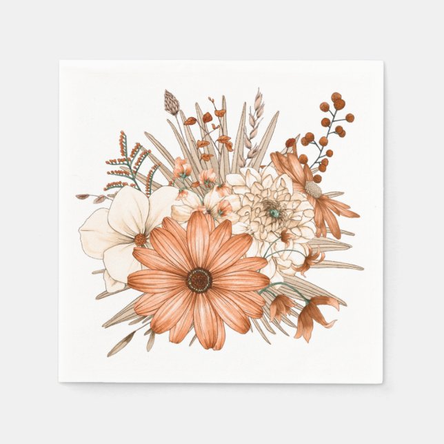 Serviette En Papier Couleurs automnales Florales Volage Thanksgiving (Devant)