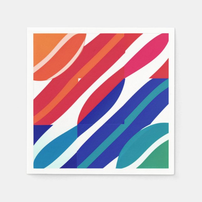 Serviette En Papier Couleurs baguées (Devant)