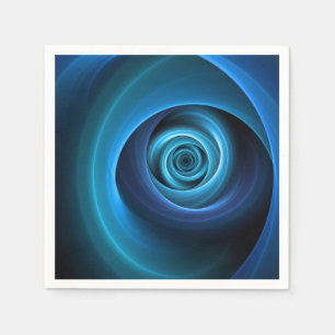 Serviette En Papier Couleurs bleu spirale 3D Art Abstrait fractal mode