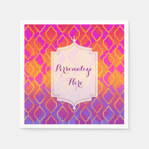 Serviette En Papier Couleurs Brillantes Arabian Marocain Glam Fête Ind