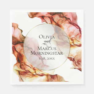 Serviette En Papier Couleurs d'automne Encre d'aquarelle Abstraite