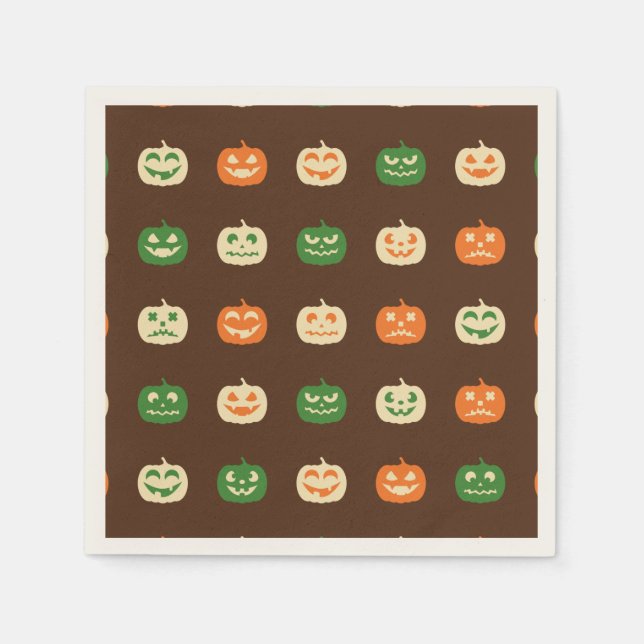 Serviette En Papier Couleurs d'automne Motif Citrouille Halloween (Devant)