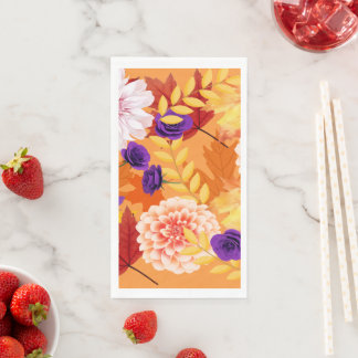 Serviette En Papier Couleurs des fleurs automnales