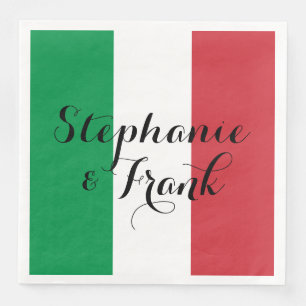 Serviette En Papier Couleurs du drapeau italien pour un mariage