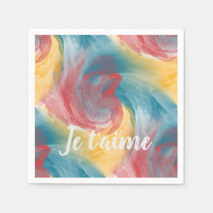 Serviette En Papier Couleurs en cravate-coloris Gras Peinture en Aquar