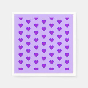 Serviette En Papier Couleurs pastel & coeurs violets battre