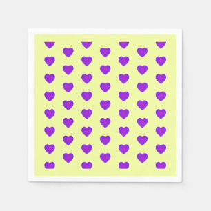 Serviette En Papier Couleurs pastel & coeurs violets battre