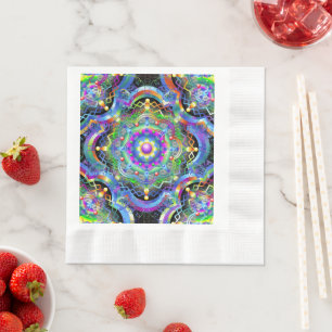 Serviette En Papier Couleurs psychédéliques Universe Mandala