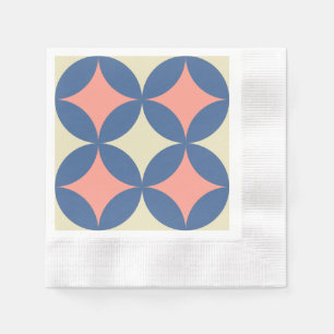 Serviette En Papier Couleurs rétro Mi-Siècle Cercles modernes