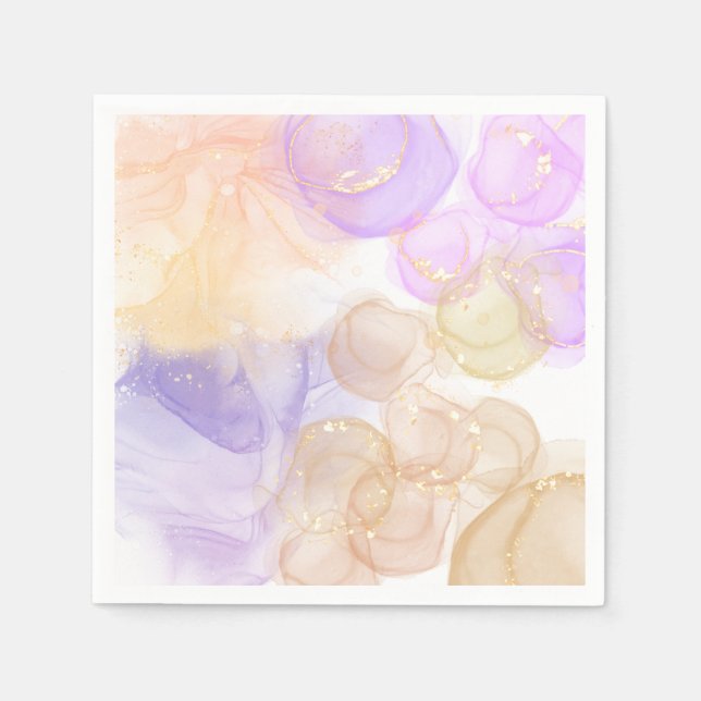 Serviette En Papier Couleurs violettes abstraites de l'été (Devant)