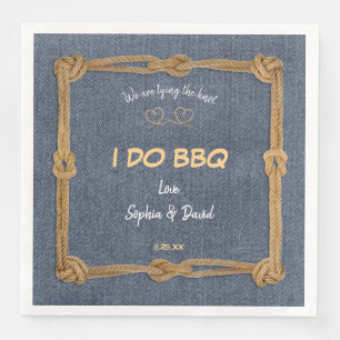 Serviette En Papier Country Denim Rope Nous Tient Le Knot I DO BBQ