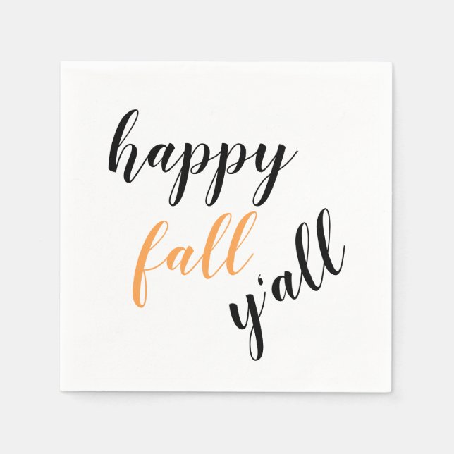 Serviette En Papier Country Happy Fall Y'all Festive Trendy Disant (Devant)