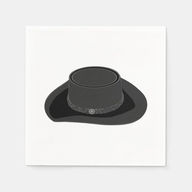 Serviette En Papier Country Western Flat Brim Felt Hat (Devant)