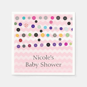 Serviette En Papier Coup De Baby shower Rose Bouton