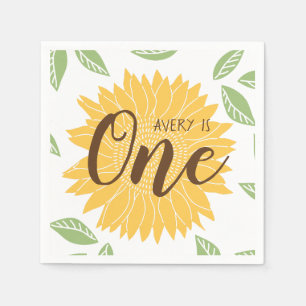 Serviette En Papier Coup de coeur Sunflower Baby's 1st Birthday