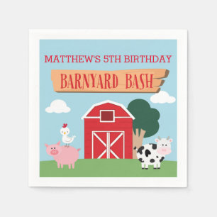 Serviette En Papier Coup/partie d'anniversaire de basse-cour
