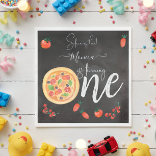 Serviette En Papier Coupe de plaisir, premier anniversaire de pizza