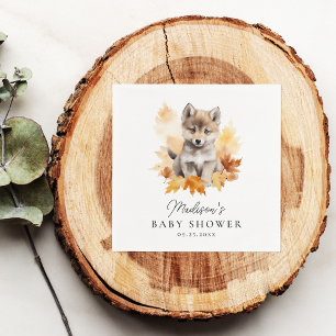 Serviette En Papier Coupe du loup de bois mignon Baby shower automne
