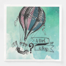 Couper Hot Air Balloon Genre Reveval Party Napkin
