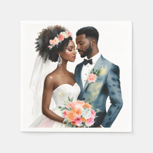 Serviette En Papier Couple afro-américain