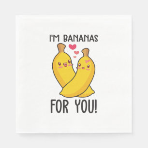 Serviette En Papier Couple Cadeau Je Suis Des Bananes Pour Vous