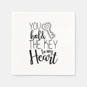 Serviette En Papier Couple Cadeau Vous Tenez La Clé De Mon Coeur