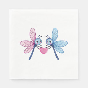 Serviette En Papier couple de libellules amoureux couple