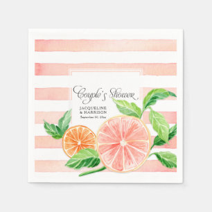 Serviette En Papier Couple Douche moderne Pamplemousse rose Orange Cit