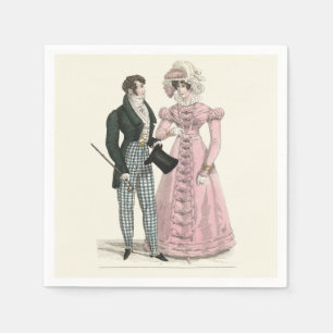 Serviette En Papier Couple Mariage Antique 1823 Homme Femme Mode