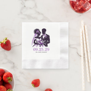 Serviette En Papier Couple pourpre