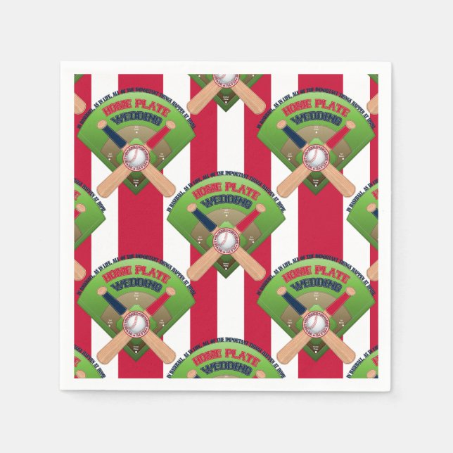 Serviette En Papier Coups De Baseball, Nous Avons Été Mariés 1 PAPIER  (Devant)