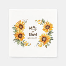Courbes de tournesol : serviettes Mariages personn